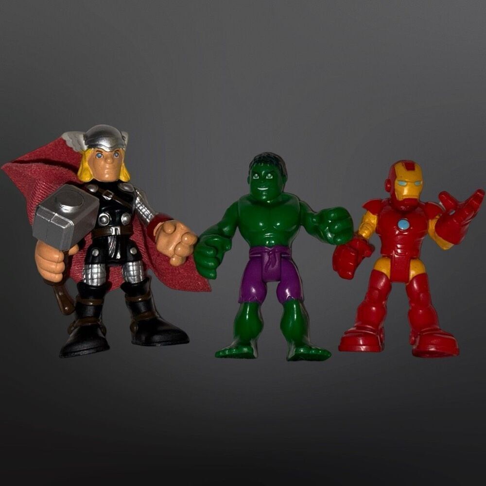 2010 Marvel Super Hero Hulk Adventures Hulk Iron Man & Thor Action Figures 2.5” - Picture 4 of 5